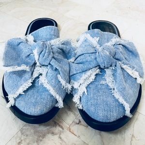 All Saints Denim Bow Espadrilles Size 39